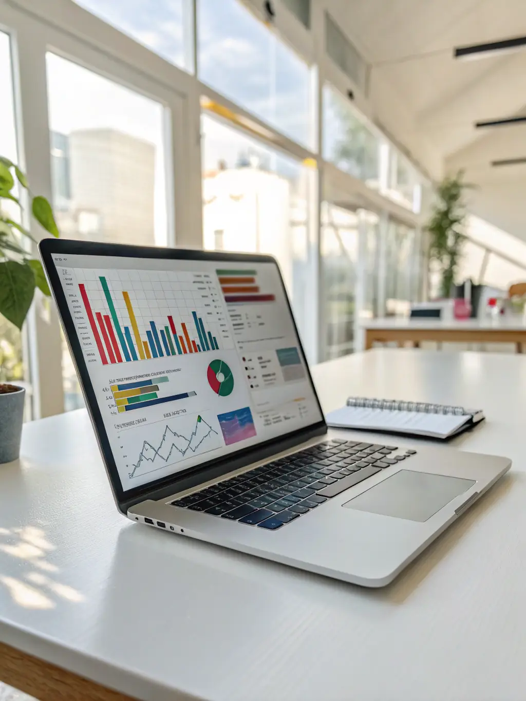 A close-up shot of a laptop screen displaying SEO analytics and keyword research tools, highlighting Nextreach's expertise in optimizing online content for search engines.